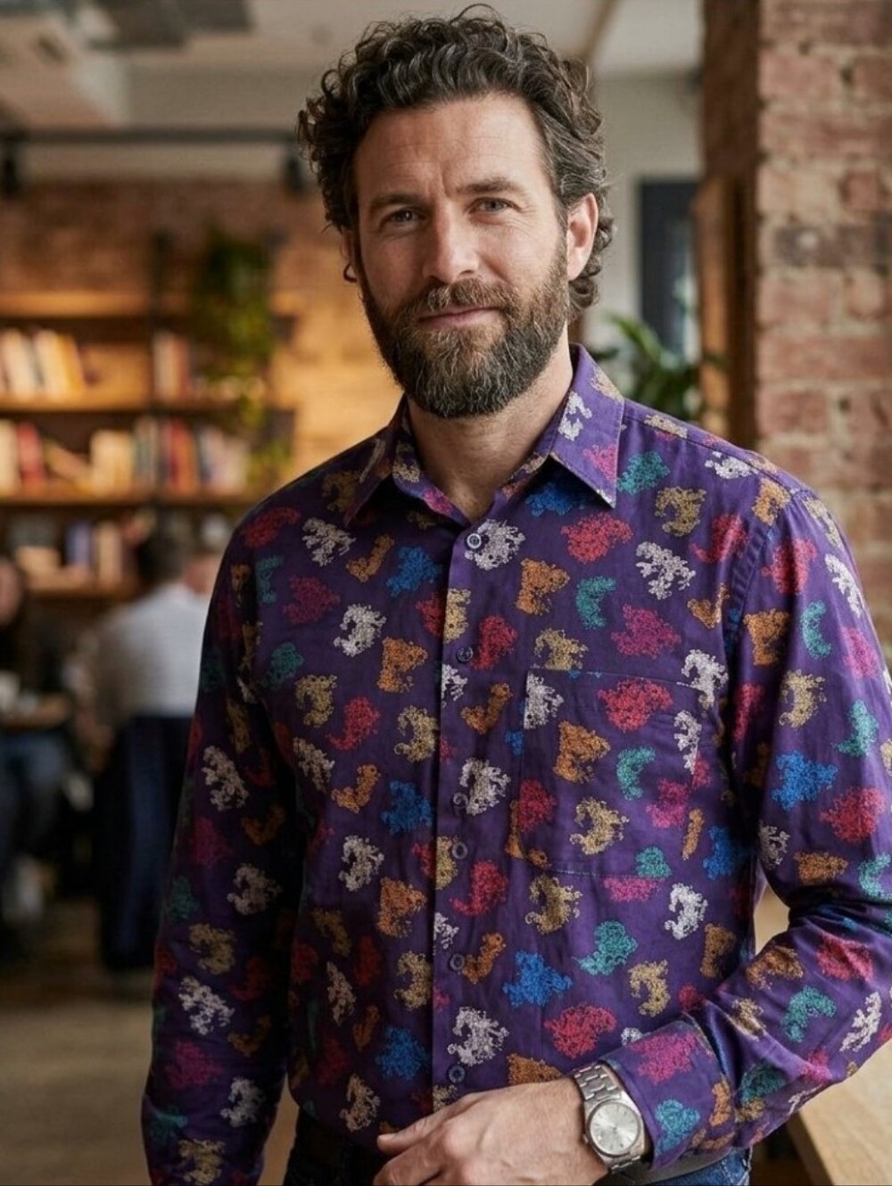 M🟣Henry Grethel Dark Purple Cotton Dress Shirt
